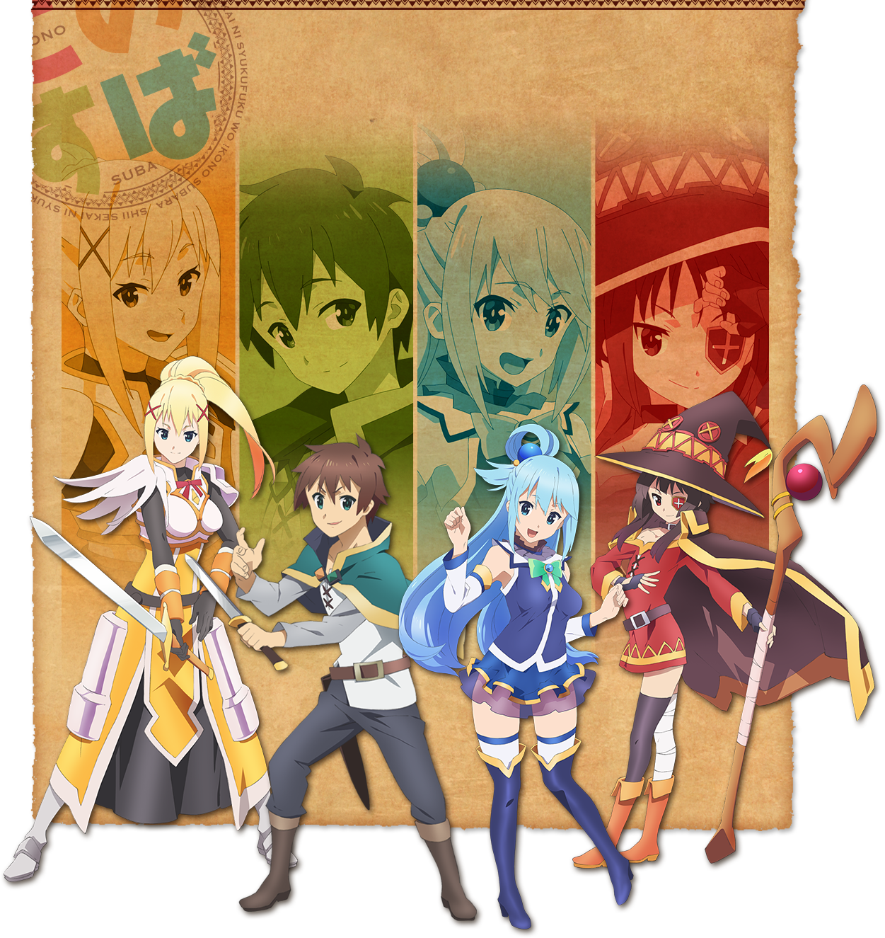 Konosuba, aqua, darkness, kazuma, kono subarashii, megumin, HD